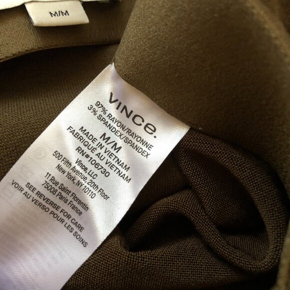 VINCE OLIVE DRAPE FRONT JERSEY KNIT SKIRT M NWT - Picture 4 of 7